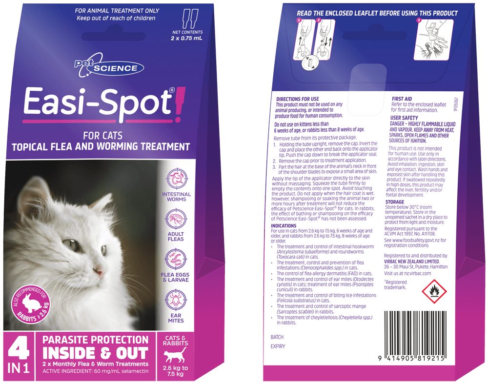 Easi-Spot Flea & Worm Treatment - Cat & Dog